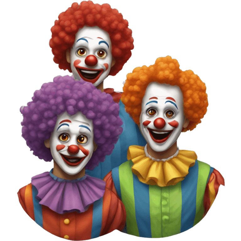 Four clown friends emoji