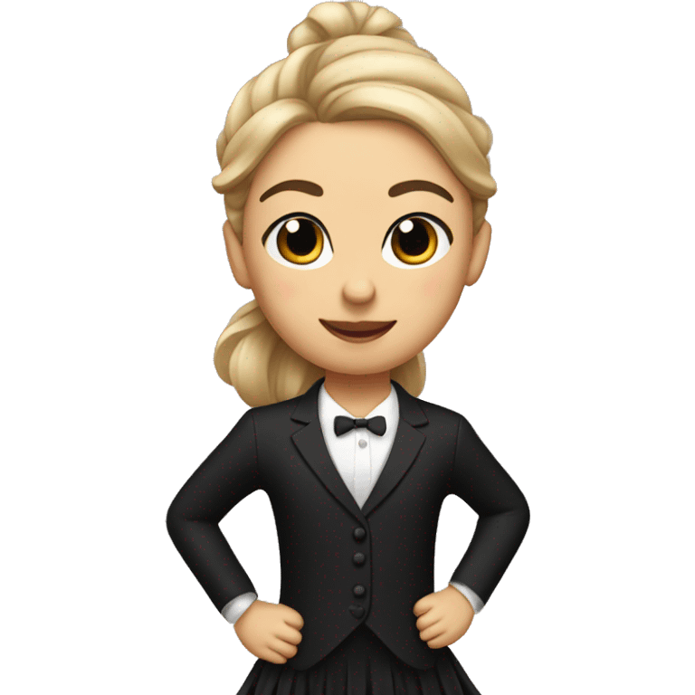 a ballerina in a black suit emoji