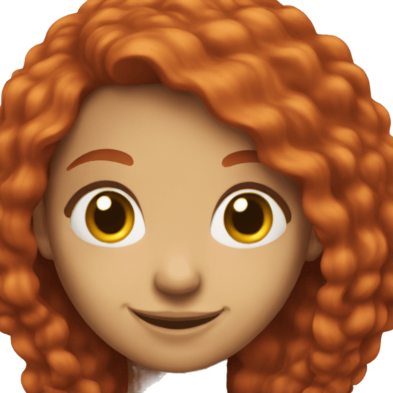 smiling girl with long red hair emoji