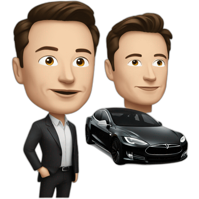 Elon musk with Tesla  emoji