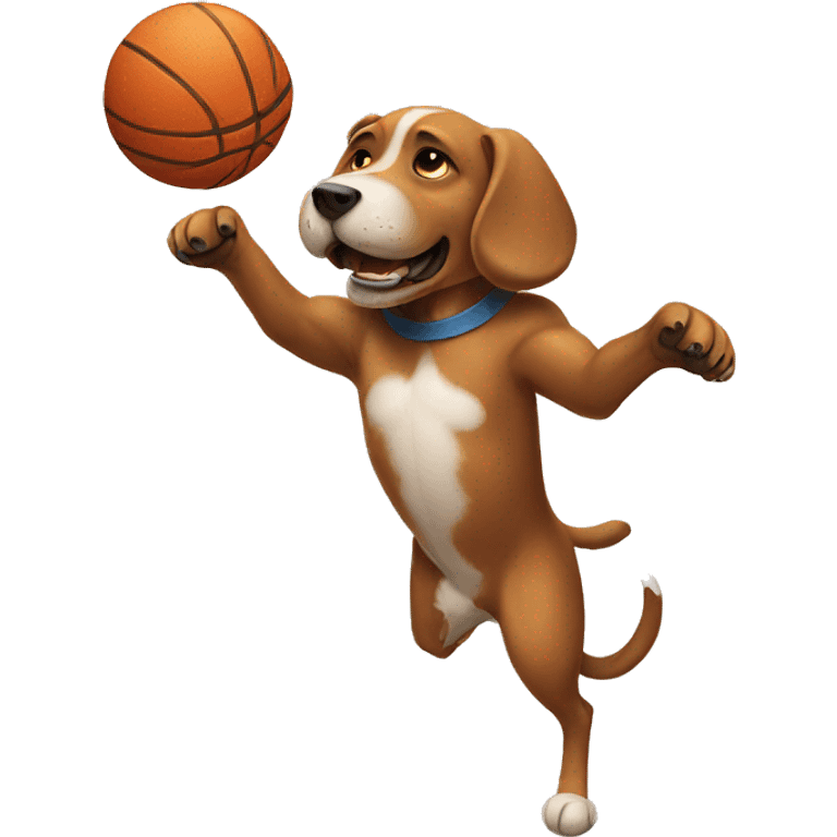 Dog playing basketball  emoji