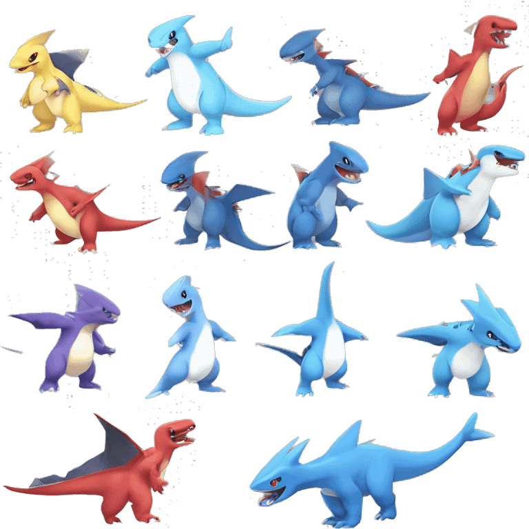 Latios-Sharpedo-Charmeleon-Gible-Gabite-Larvitar-Fakémon-Pokémon-Fusion Full Body emoji