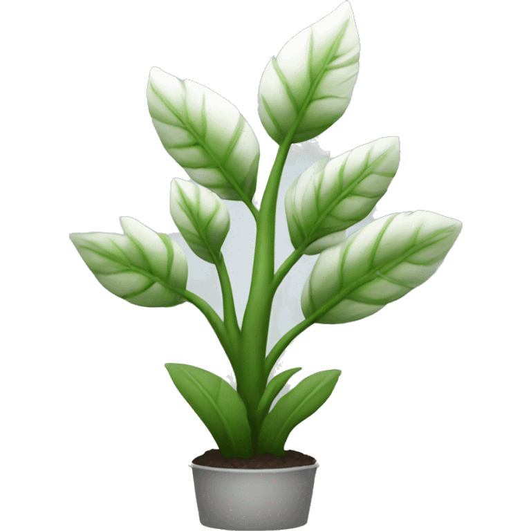 white colored modern plant emoji