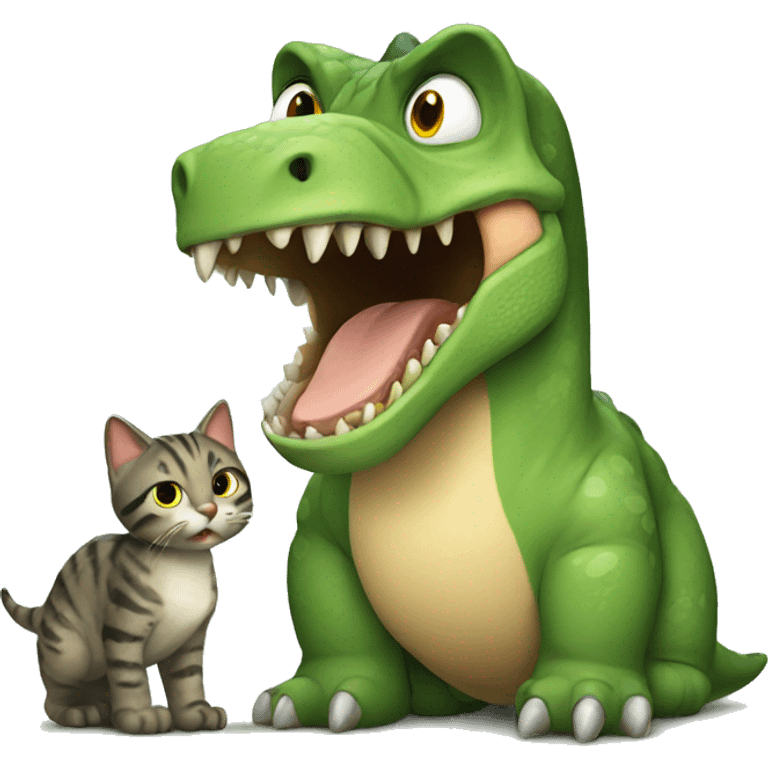 Dinosaur with cat  emoji