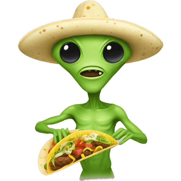 alien with taco emoji