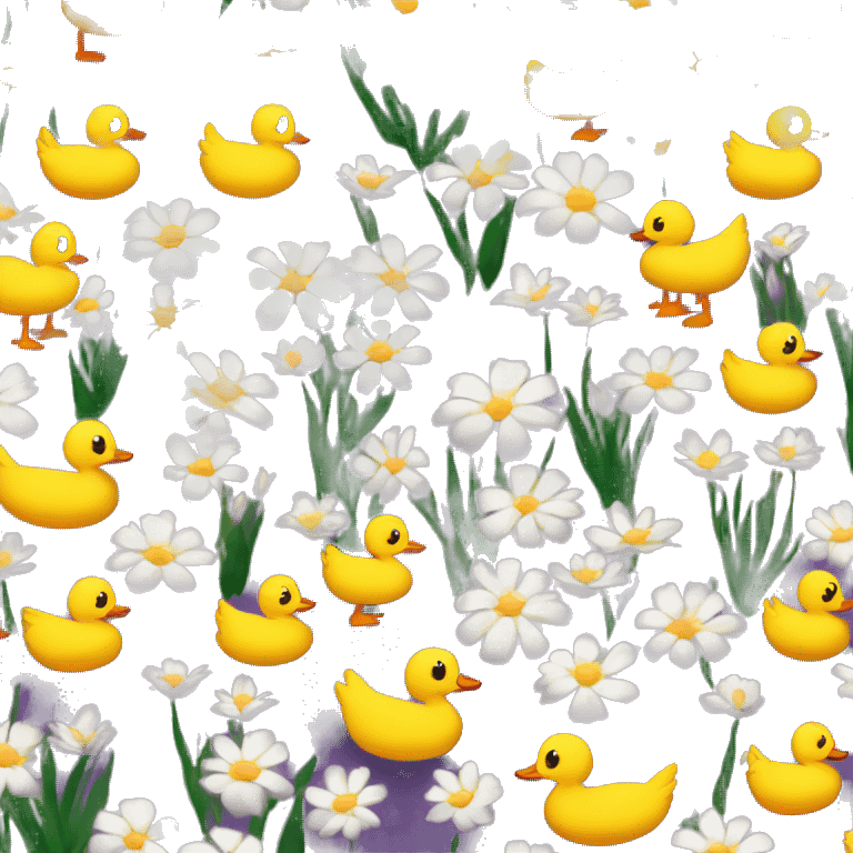 Veda flowers and ducksThe ducks surrounded the Veda flowerDucks surround the veda flower emoji