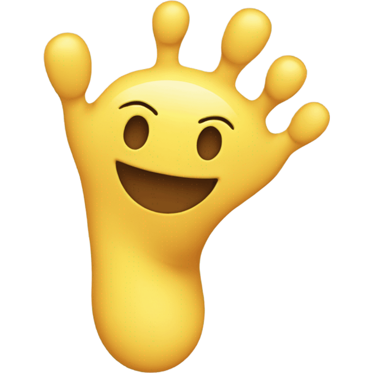 Smiley face with feet behind  emoji