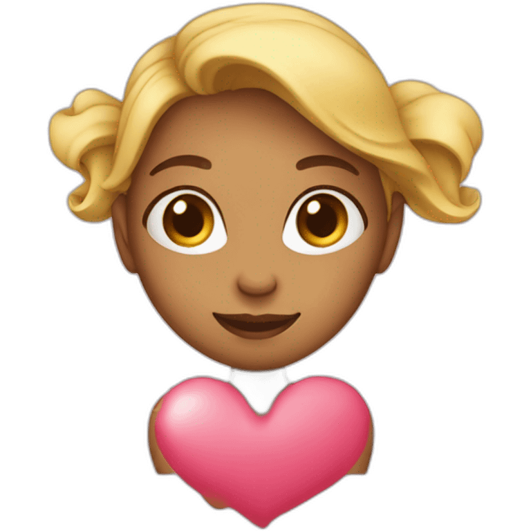 fille avec un coeur emoji