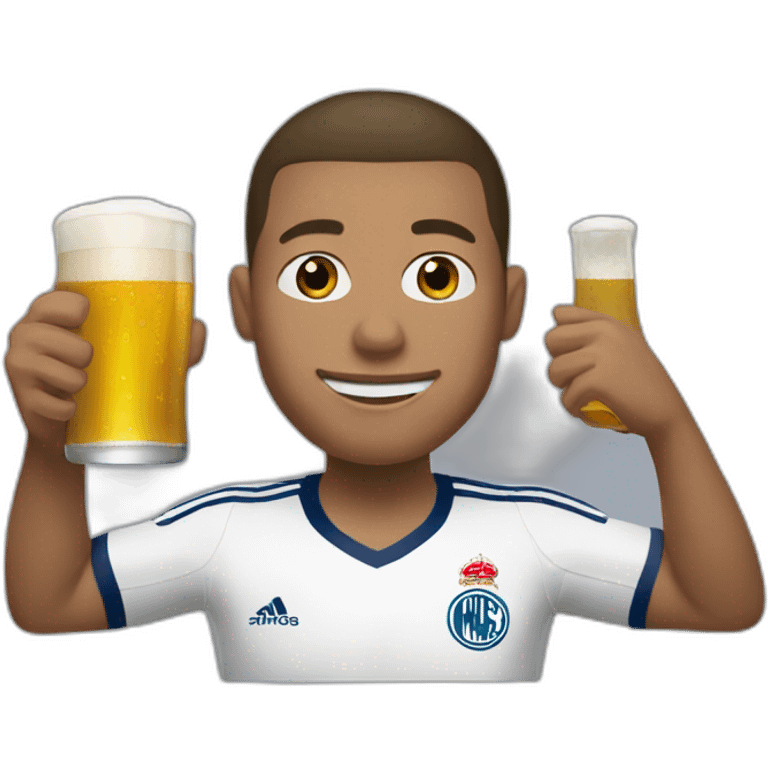 Mbappé drink beer emoji