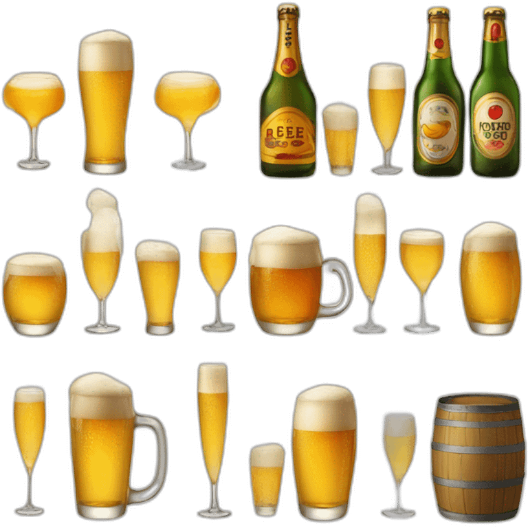 Bière et Vodka et champagne emoji