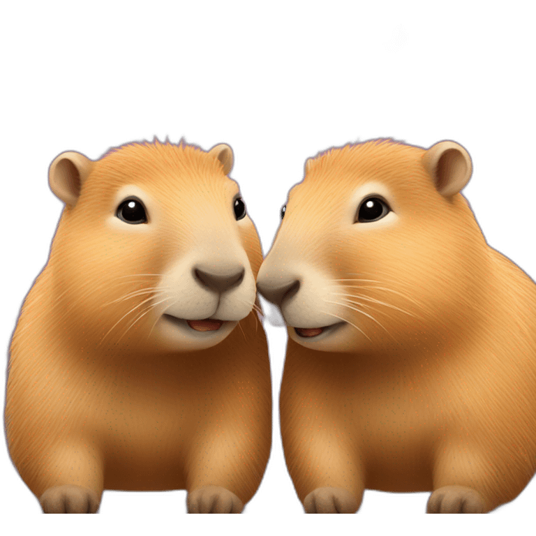 2 capybaras in love emoji