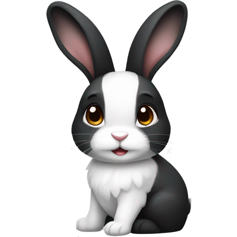 black and white dutch rabbit cute (ios7 style) emoji