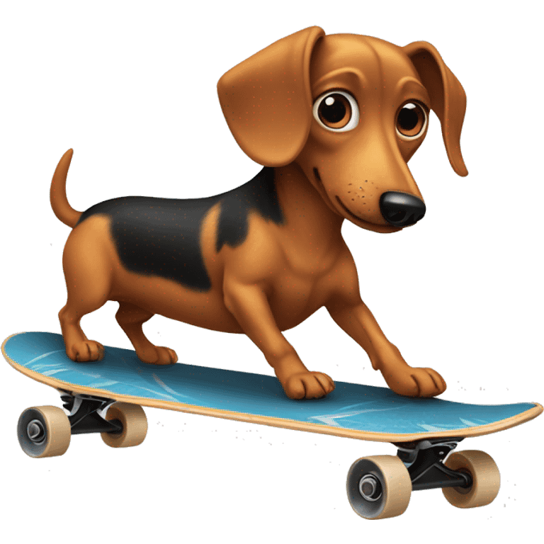 Weenie dog riding a skateboard  emoji