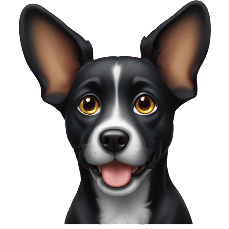 black dog with big pinty ears emoji