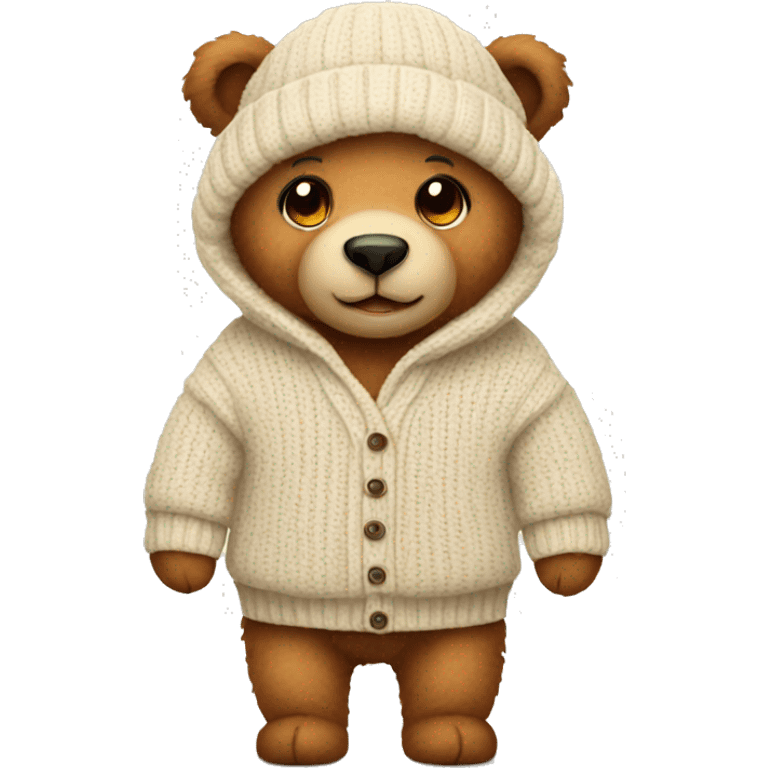 Cute teddy bear wearing a sweater emoji