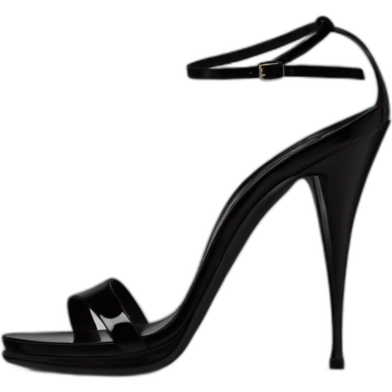 YSL TRIBUTE heel SANDAL black PATENT LEATHER emoji