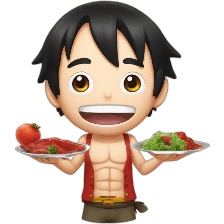 Luffy qui mange de la viande emoji