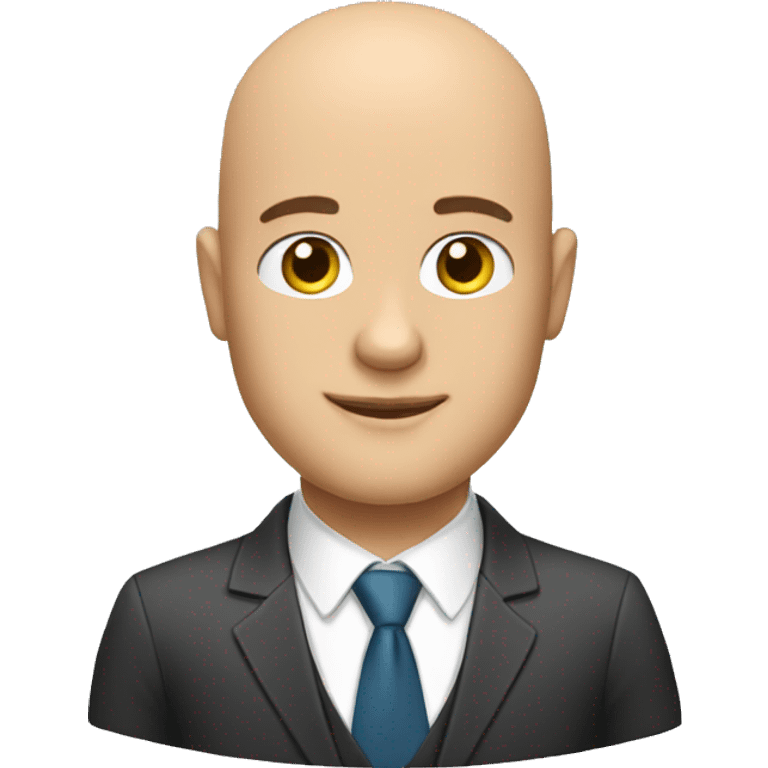 handsome bald man in a business suit emoji