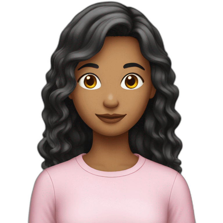 fille de 15 ans avec cheveux noir emoji