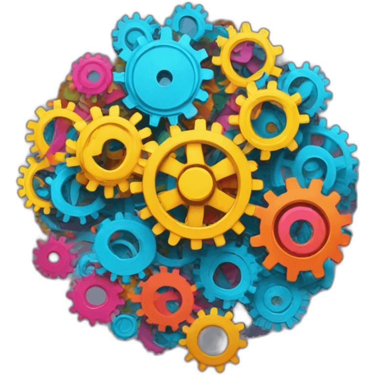 colorful cogs turning in a circle emoji