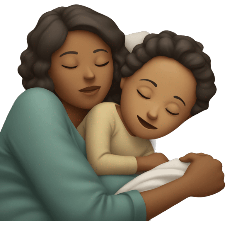 a mother sleeping with her child emoji