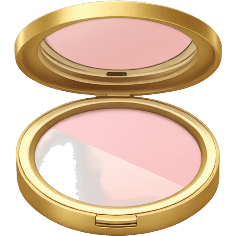 pastel pink powder compact with mirror emoji