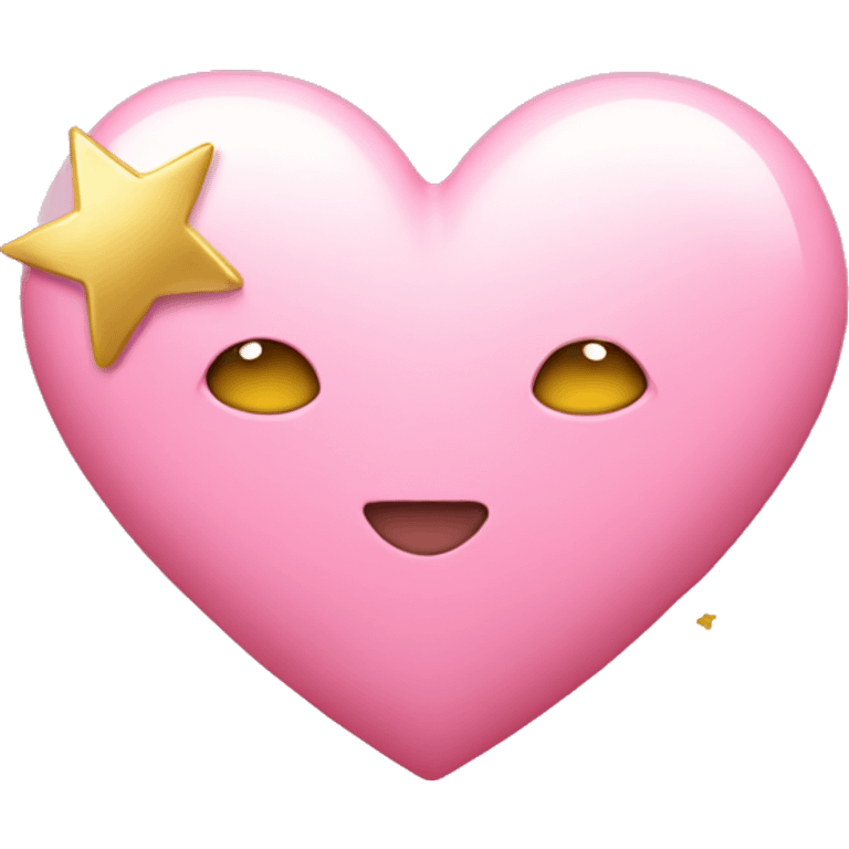 Pink heart with gold stars emoji