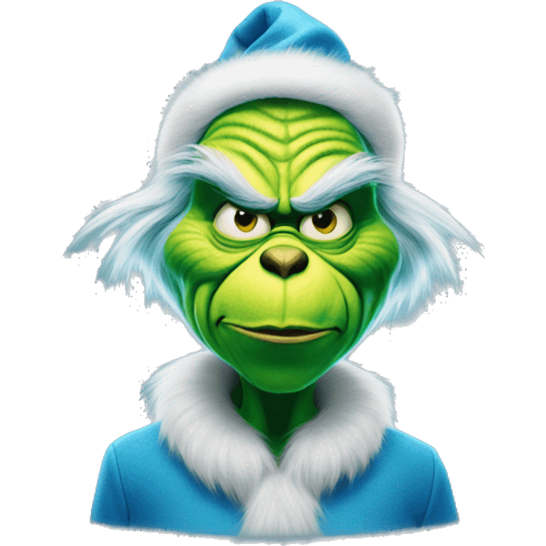 the grinch but blue and stretched emoji