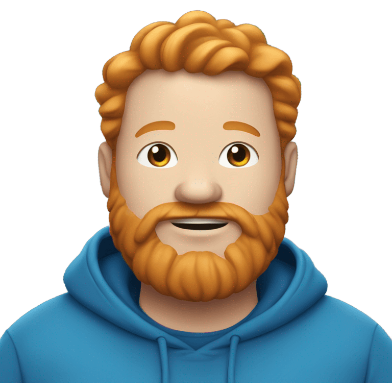 Fat ginger man with beard in blue hoodie emoji