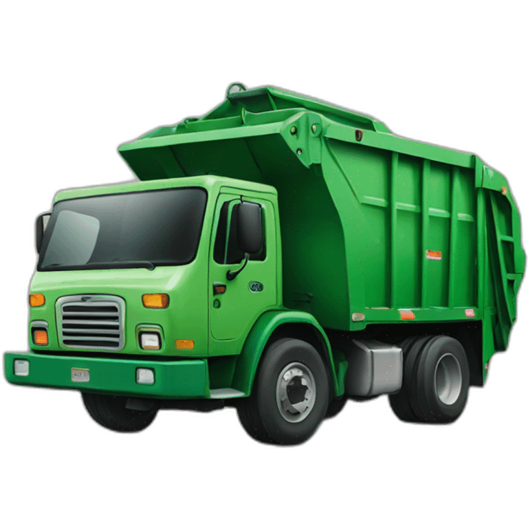 Green garbage truck emoji