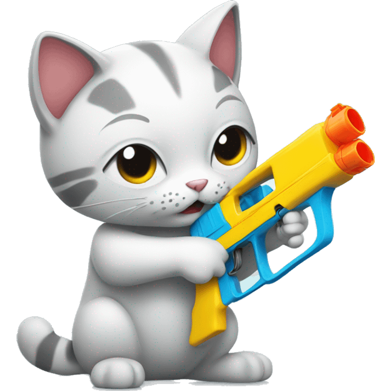 Cat with a water gun emoji