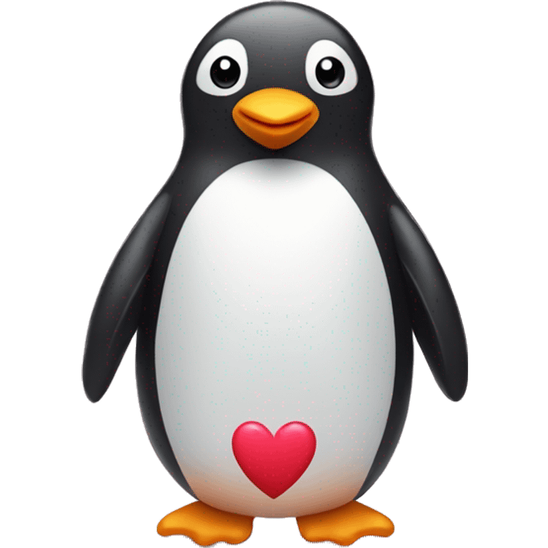 penguin cute little with hearts emoji