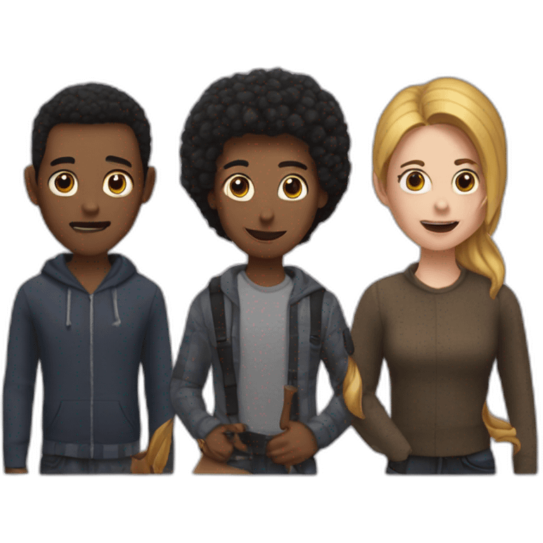 The trio of home invaders from The Strangers emoji