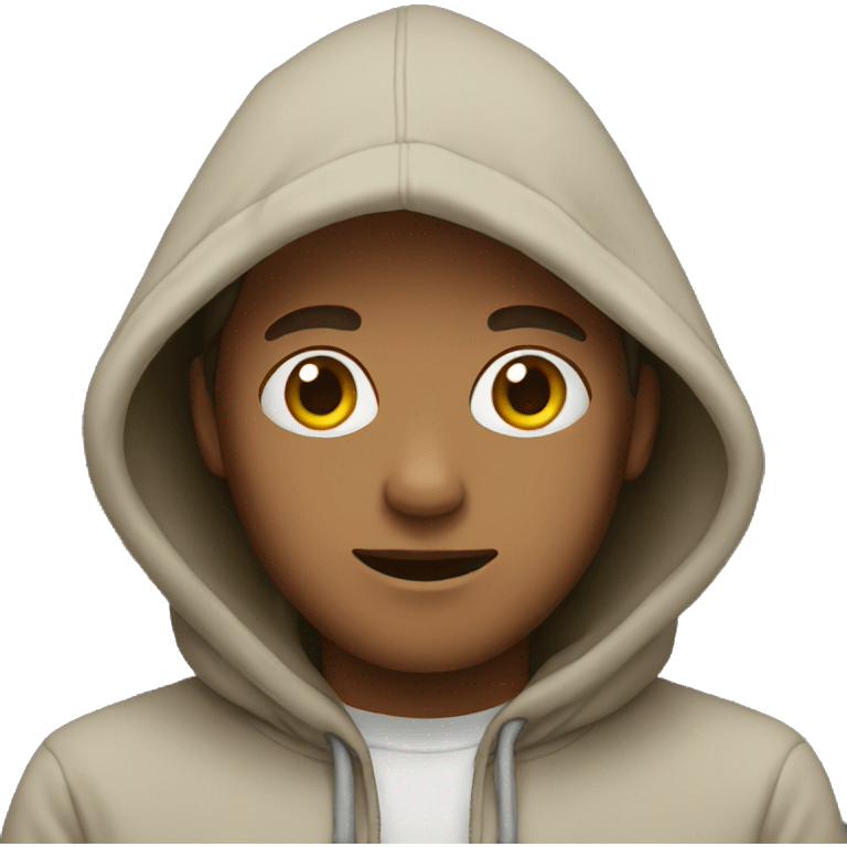 Guy wearing a hoodie emoji