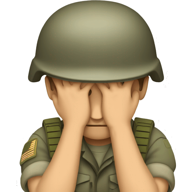 soldier cowering hands over head emoji