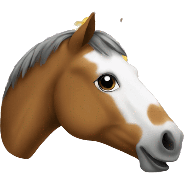 Horse eating chips emoji