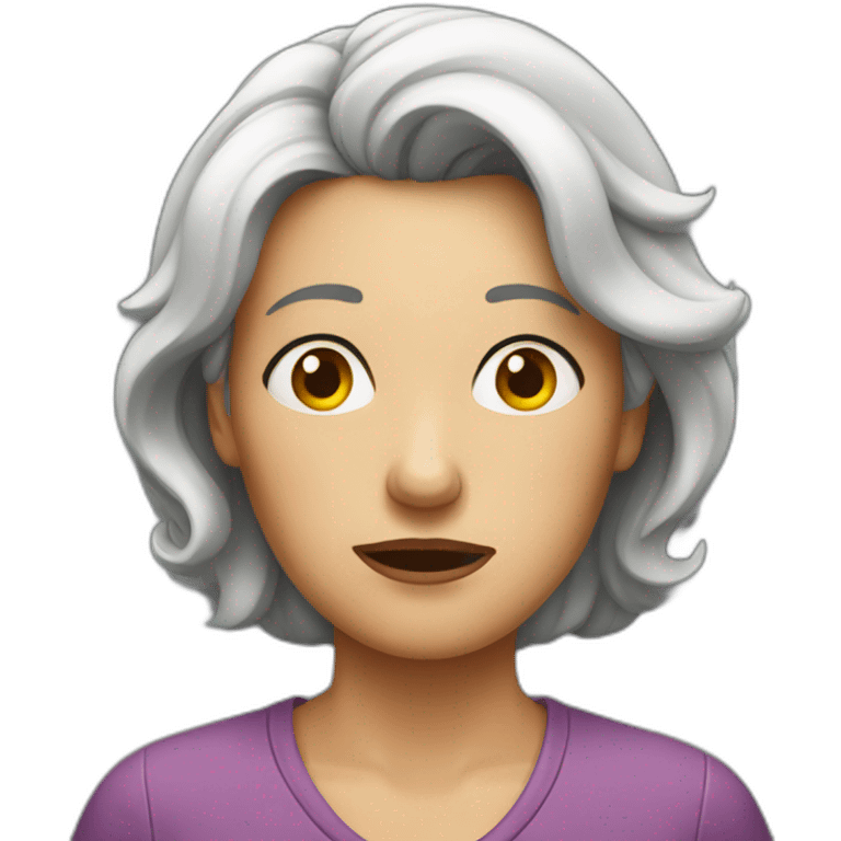 unsure middle aged woman emoji