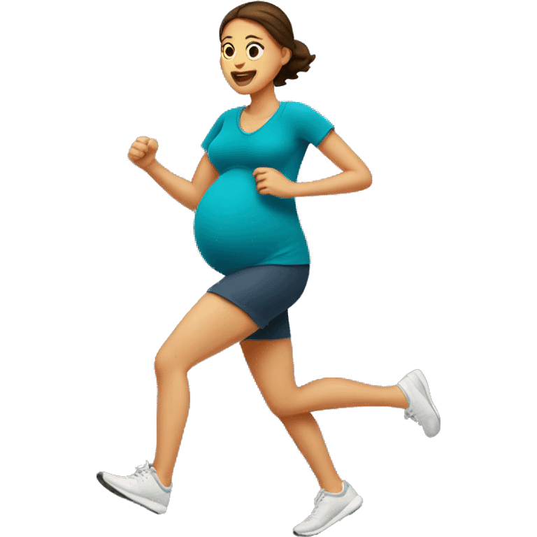 Pregnant woman running emoji