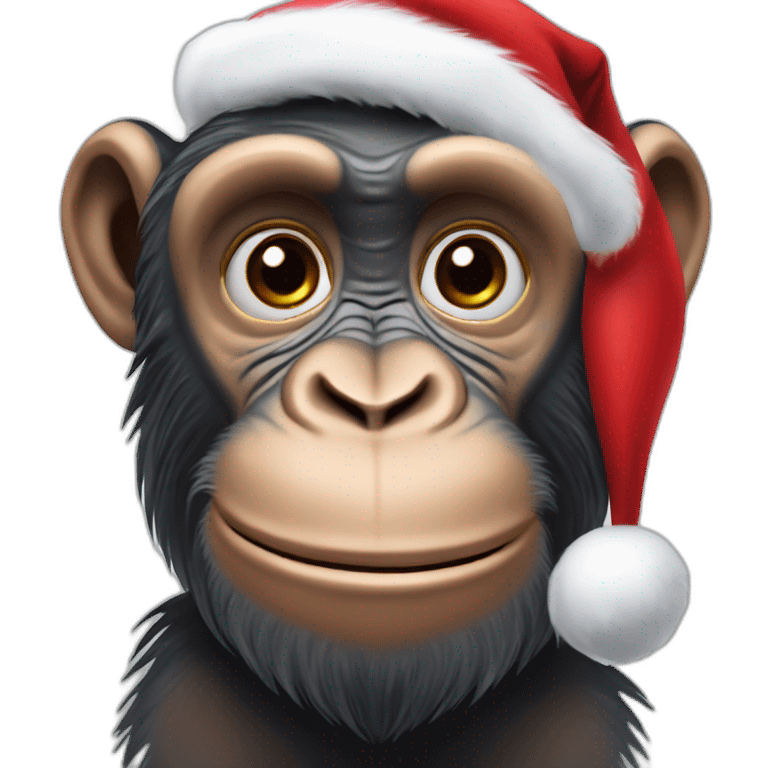 Chimpanzee as a santa with a white beard emoji