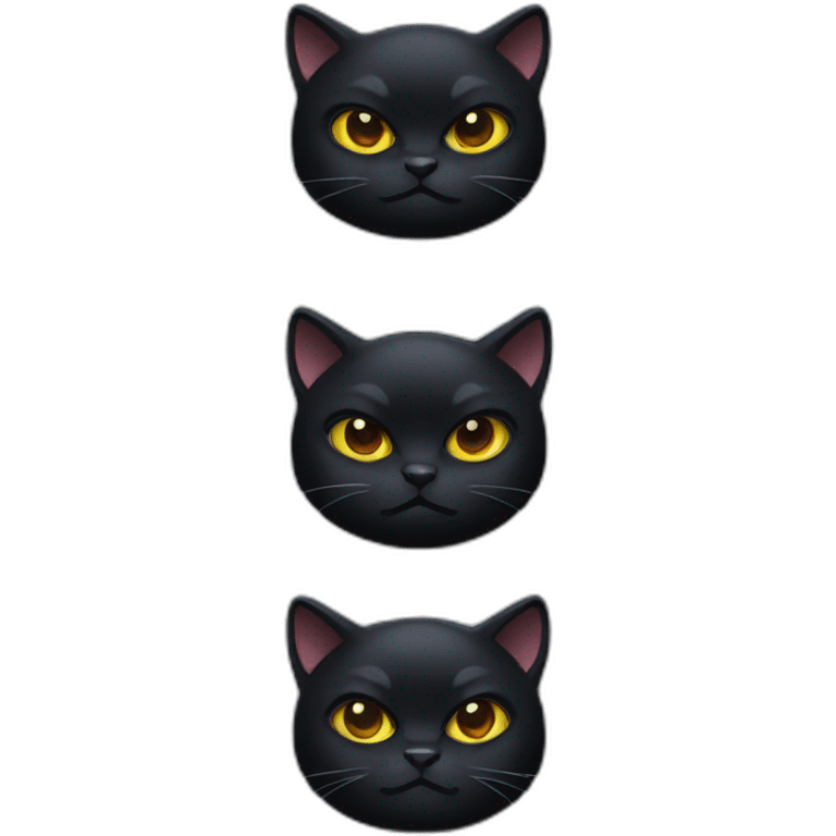 aangry black cat emoji