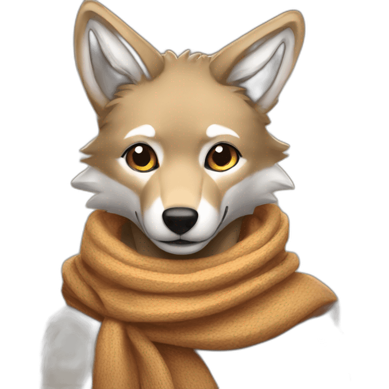 anthro coyote with scarf emoji