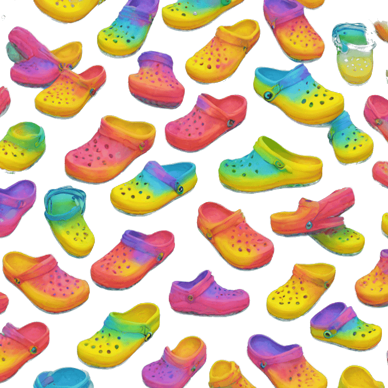 Tie dye crocs emoji