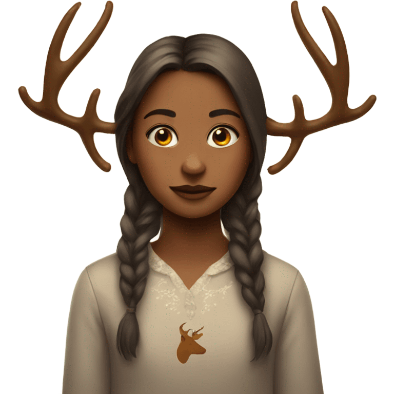 girl with antlers portrait emoji