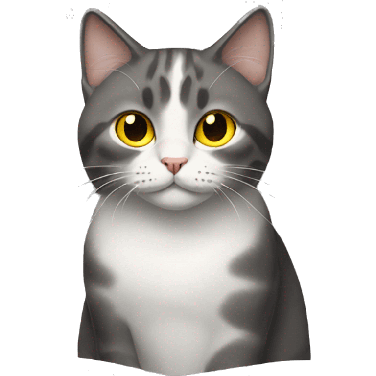 realistic cat with yellow eyes emoji