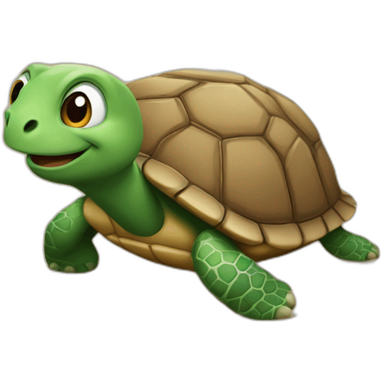 Chat sur une tortue emoji