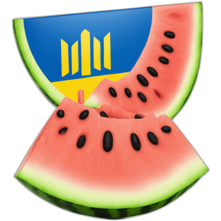 Ukraine flag watermelon emoji