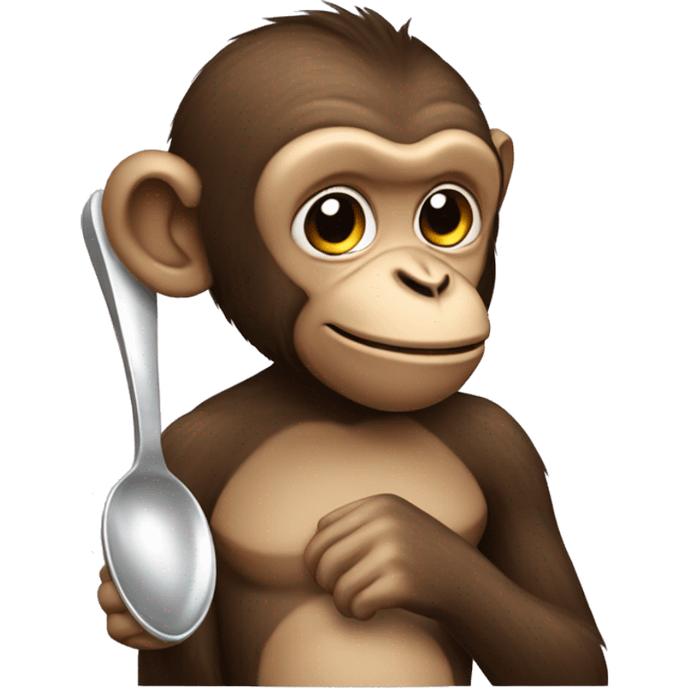 monkey with spoon emoji