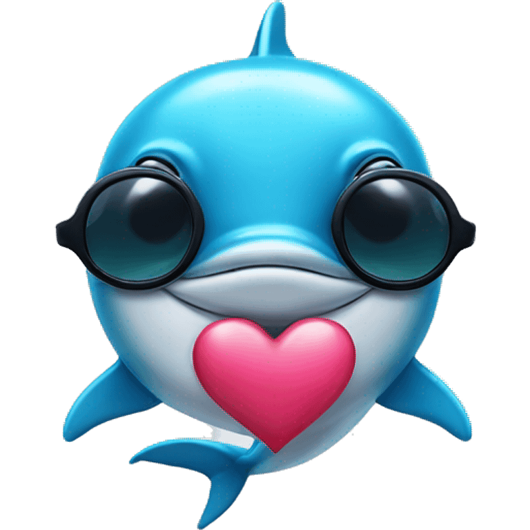 Dolphin with heart sunglasses emoji