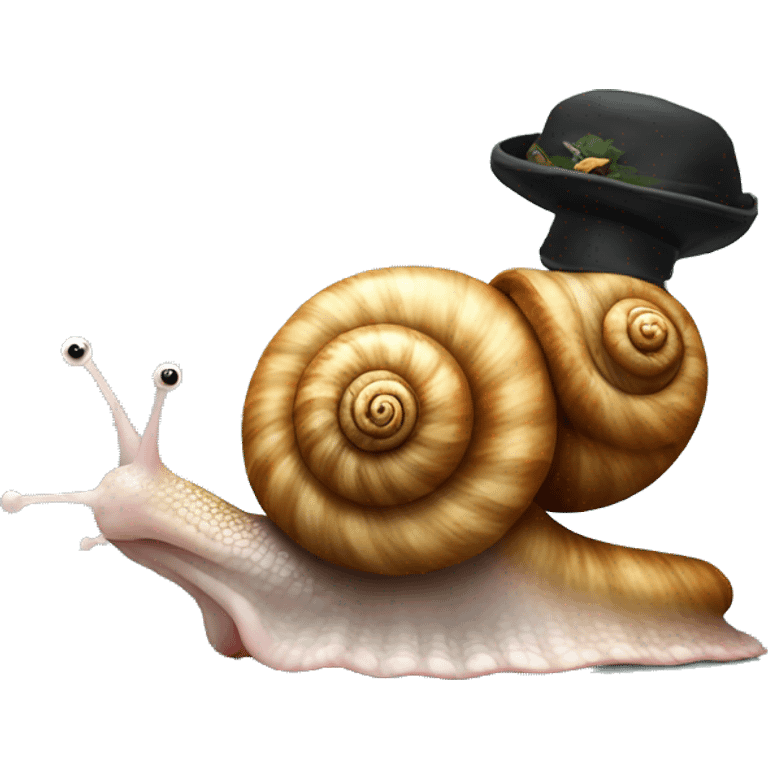 Snail with hat emoji