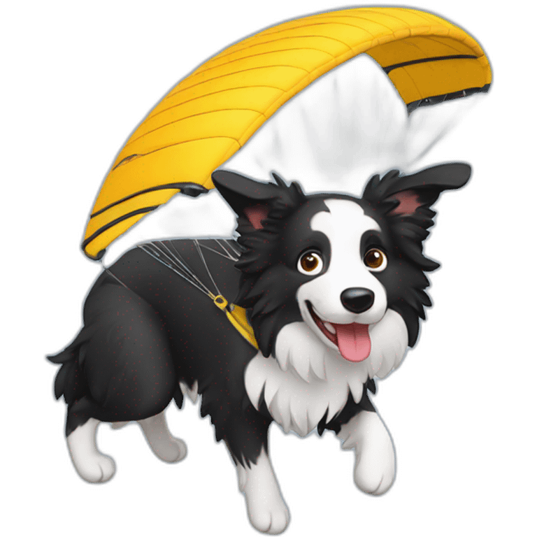 Paragliding border collie emoji